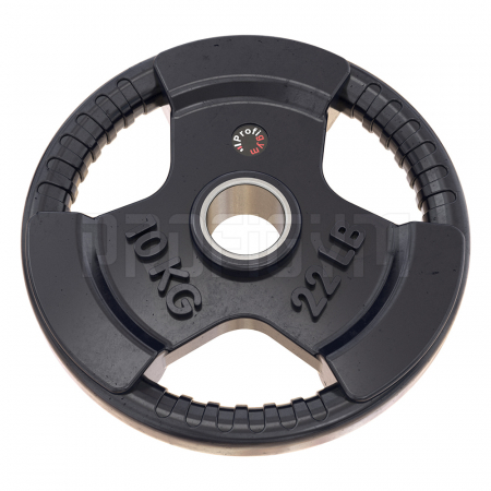 Диск треххватовый 10 кг черный